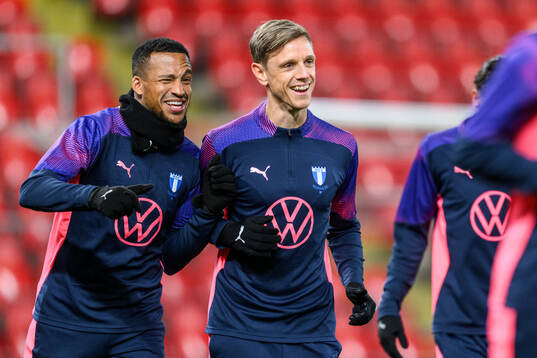 Martin Olsson and Søren Rieks of Malmö FF