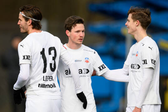 Helsingborgs Max Svensson jublar efter 1-0