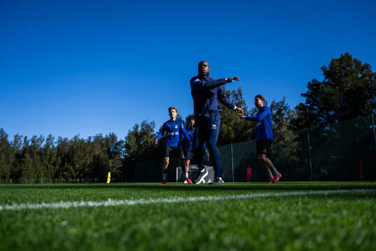 Arbnor Mucolli, Thomas Santos, fystränare Hakeem Araba och
