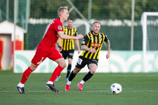 Tobias Salquist of FC Nordsjälland and Mikkel Rygaard