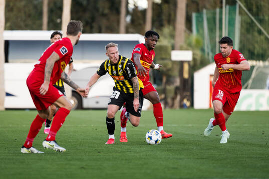 Mikkel Rygaard Jensen of Häcken and Levy Nene and Mark