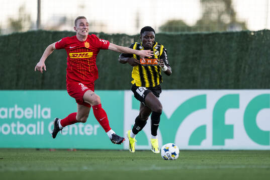 Tobias Salquist of FC Nordsjälland and Zeidane Inoussa of