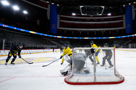 Lias Andersson of the Swedish national ice hockey team at a