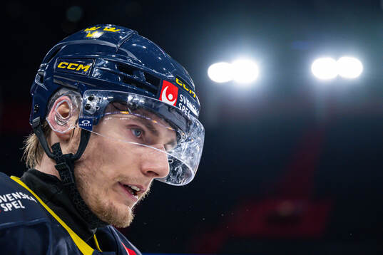 Lias Andersson of the Swedish national ice hockey team at a