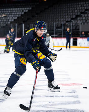 Lias Andersson of the Swedish national ice hockey team at a