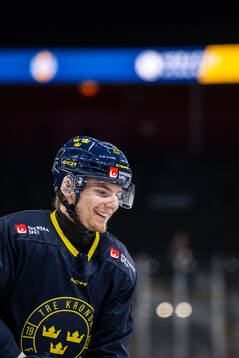 Lias Andersson of the Swedish national ice hockey team at a