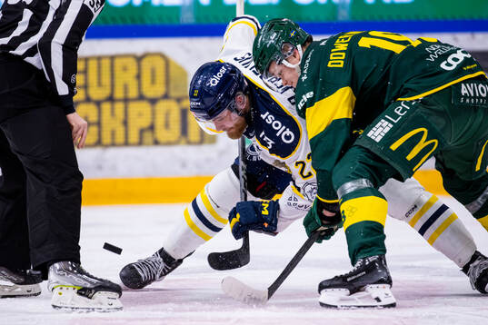 Södertäljes Jacob Bjerselius och Björklövens Liam Dower