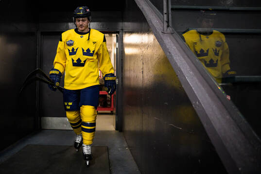 Gustav Nyquist of Sweden at a practice session