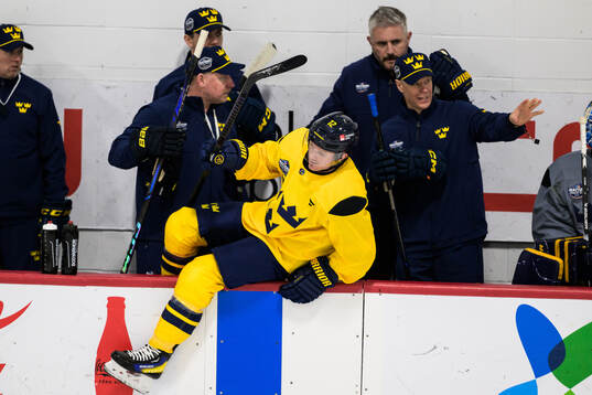 Gustav Nyquist of Sweden at a practice session