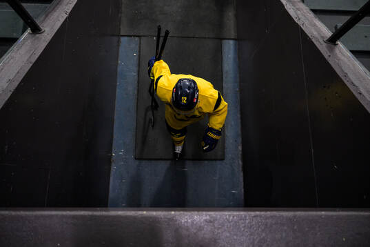 Gustav Nyquist of Sweden at a practice session