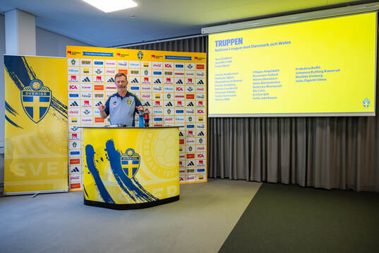 Bla gjennom flere bilder av Football, Women, Nations League, Sweden, Press conference