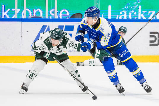Färjestads Joel Kellman och Leksands Martin Karlsson
