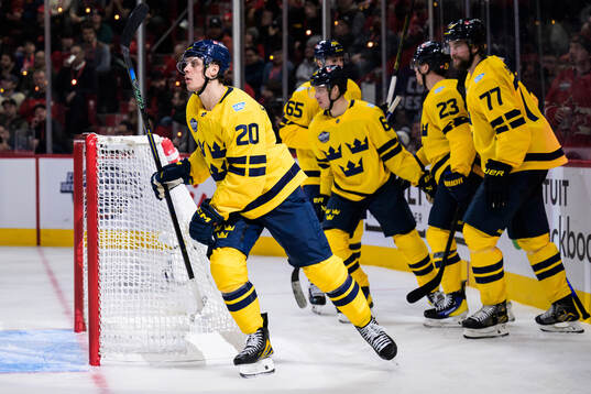 Joel Eriksson Ek of Sweden celebrates