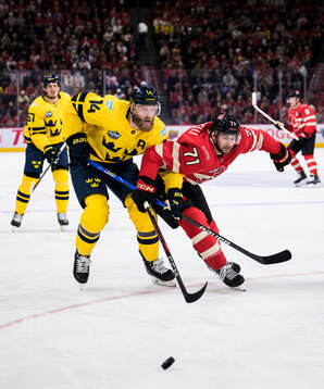 Mattias Ekholm of Sweden and Anthony Cirelli of Canada