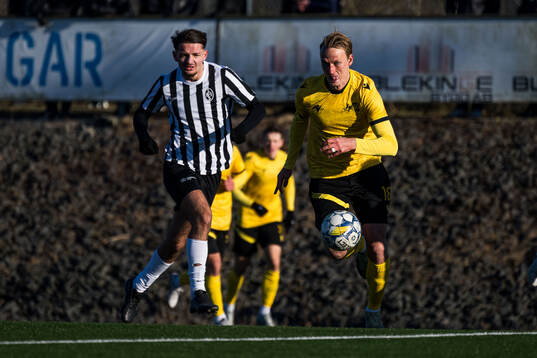 Landskronas Allen Smajic och Mjällbys Alexander Johansson