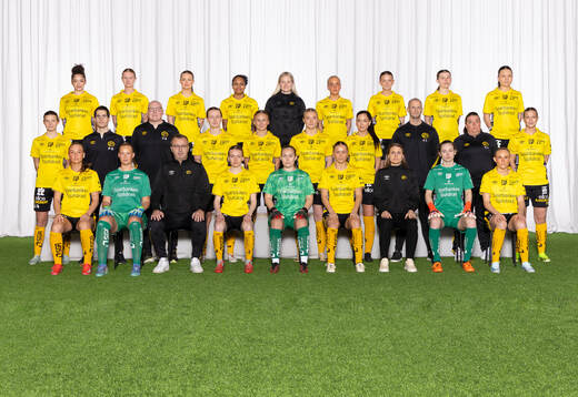 Jennifer Brinck, Hanna Jiozon, Elin Johansson, Vanessa Lopez, Lagledare Fanny Johansson, Tea Skoglund, Hanna Gunnarsson, Elin Flakberg, Hedvig Peterson. Mittenledet från vänster: Ida Backlund, Fystränare Pedro Gazques Carmona, Målvaktstränare Carl Slotte, Ellen Nilsson, Linn Sångberg, Frida Elofsson, Izabella Bergström, Ass. Tränare Johan Lundwall lagledare Cecilia Lindberg Selma Berggren. Sittande från vänster: Stina Jensen Tilda Torstensson, Huvidtränare Ismet Tursic Leann Nyström Lisa Högmark Alice Broman damansvarig Jenny Holm  Marlen Kelm  Emilia Bengtsson. Editors note: Bilden är retuscherad.