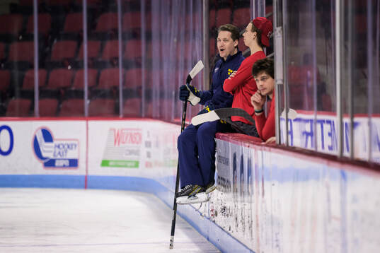 Head coach Sam Hallam of Sweden and Sascha Boumedienne, son