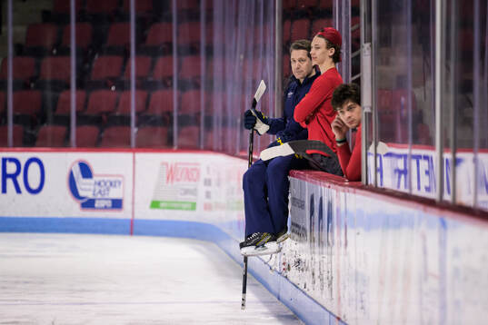 Head coach Sam Hallam of Sweden and Sascha Boumedienne, son