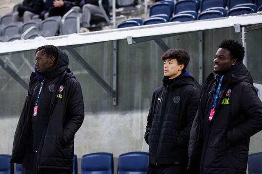 Helsingborgs Ebrima Bajo, Max Bjurström och Samuel Asoma