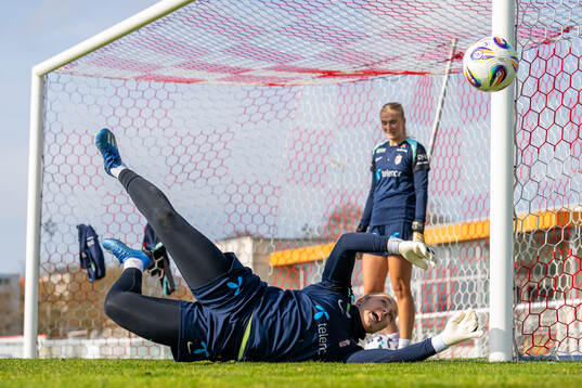 Goalkeeper Aurora Mikalsen of the Norwegian women's