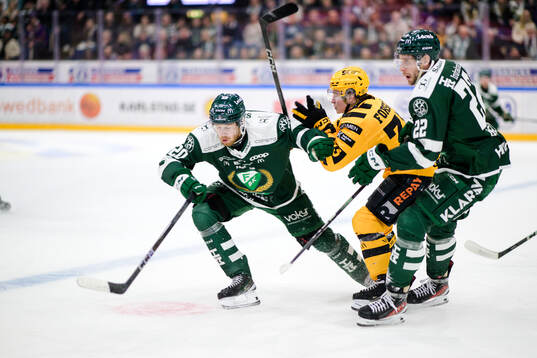 Färjestads Marcus Westfält och Per Åslund