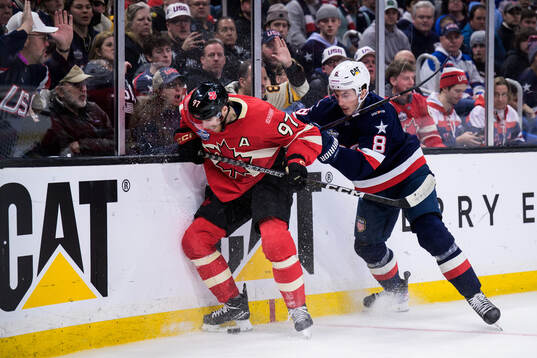 Connor McDavid of Canada and Zach Werenski of USA