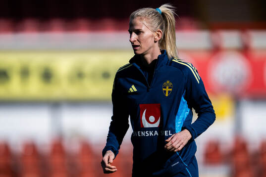 Sofia Jakobsson of the Swedish women's national football team at a training session