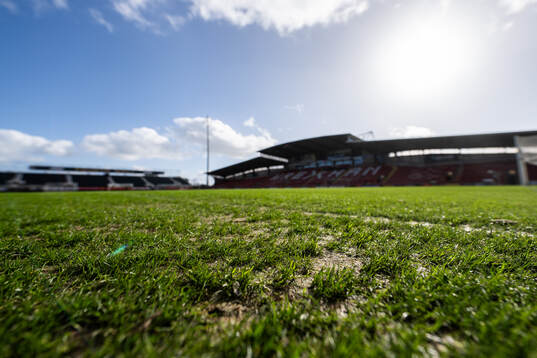 Detail of the pitch at Racecourse Ground