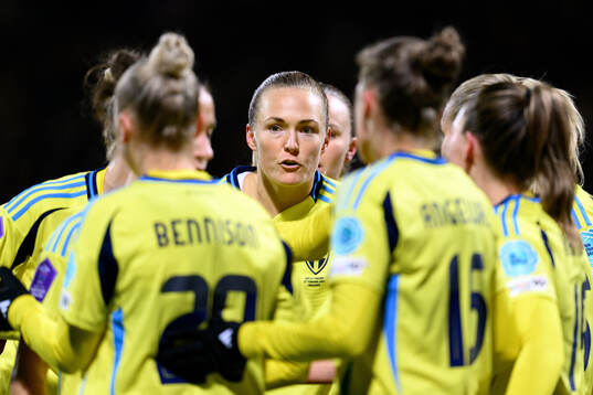 Magdalena Eriksson of Sweden celebrates after 0-1 scored by Filippa Angeldahl