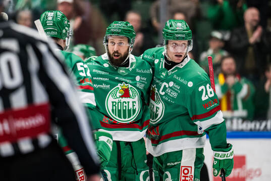 Rögles Michael Kapla och Anton Bengtsson jublar