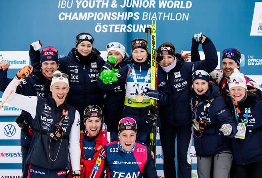 Martine Skog, Norway Celebrares After women's 6 km sprint