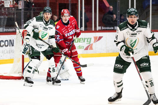 Färjestads Marcus Westfält och Timrås Erik Walli