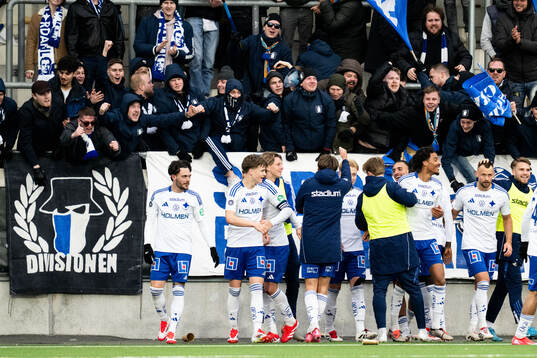 IFK Norrköpings David Moberg Karlsson jublar med