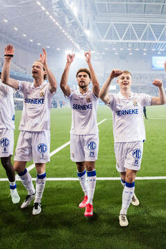 IFK Göteborgs August Erlingmark, Thomas Santos och David Kruse jublar