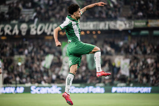 Hammarbys Sebastian Tounekti jublar