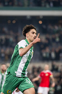 Hammarbys Sebastian Tounekti jublar