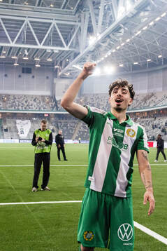 Hammarbys Sebastian Tounekti jublar
