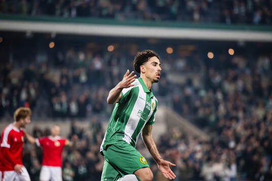 Hammarbys Sebastian Tounekti jublar