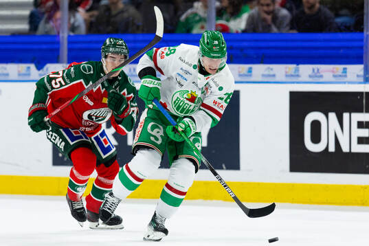 Frölundas David Edstrom och Rögles Anton Bengtsson