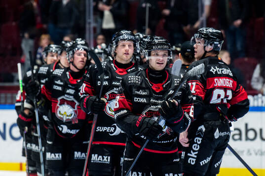 Malmö Redhawks spelare jublar