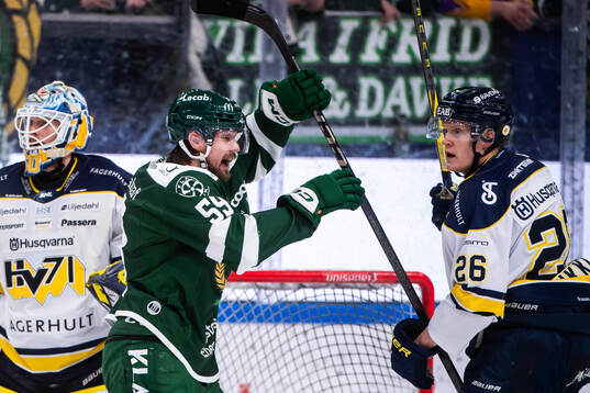 Färjestads Linus Johansson och HV71s Tommi Tikka