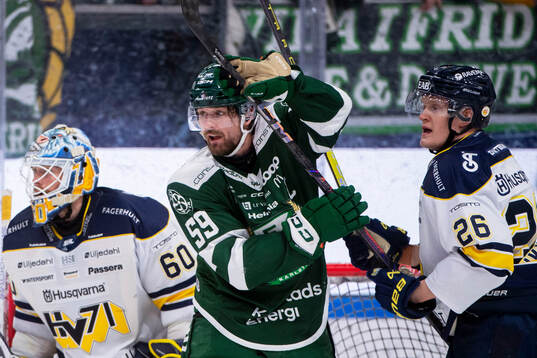 Färjestads Linus Johansson och HV71s Tommi Tikka