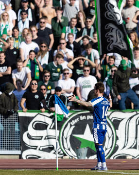 IFK Göteborgs Tobias Heintz jublar efter 1-0 