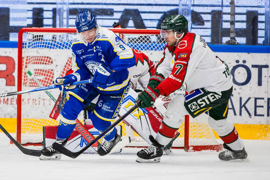 Leksands Patrik Zackrisson och Frölundas Henrik Tömmernes