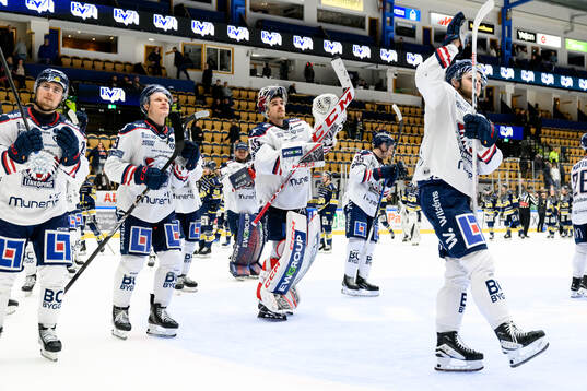 Linköpings målvakt Adam Werner jublar
