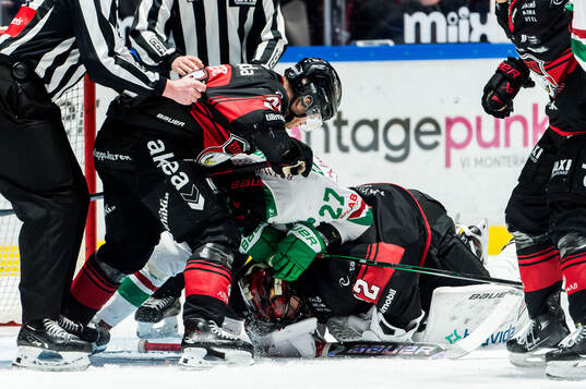 Rögles Linus Sjödin och Malmö Redhawks Christoffer