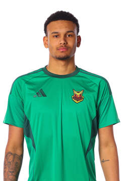 Östersunds målvakt Tyree Griffiths poserar för ett porträtt den 13 mars 2025 i Östersund.