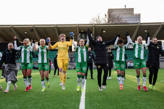 Hammarbys spelare jublar