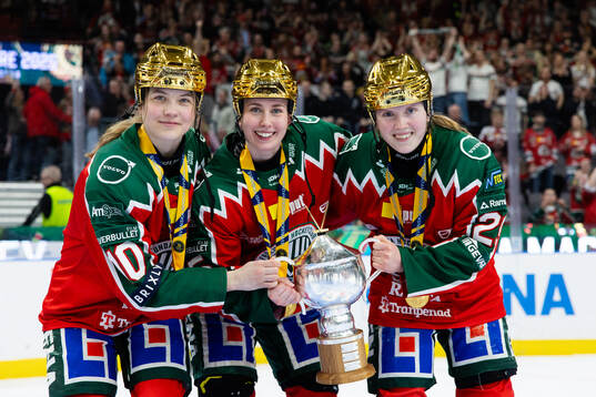 Frölundas Emilia Vesa, Nathalie Lidman och Felicia