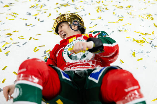 Frölundas Michelle Karvinen jublar